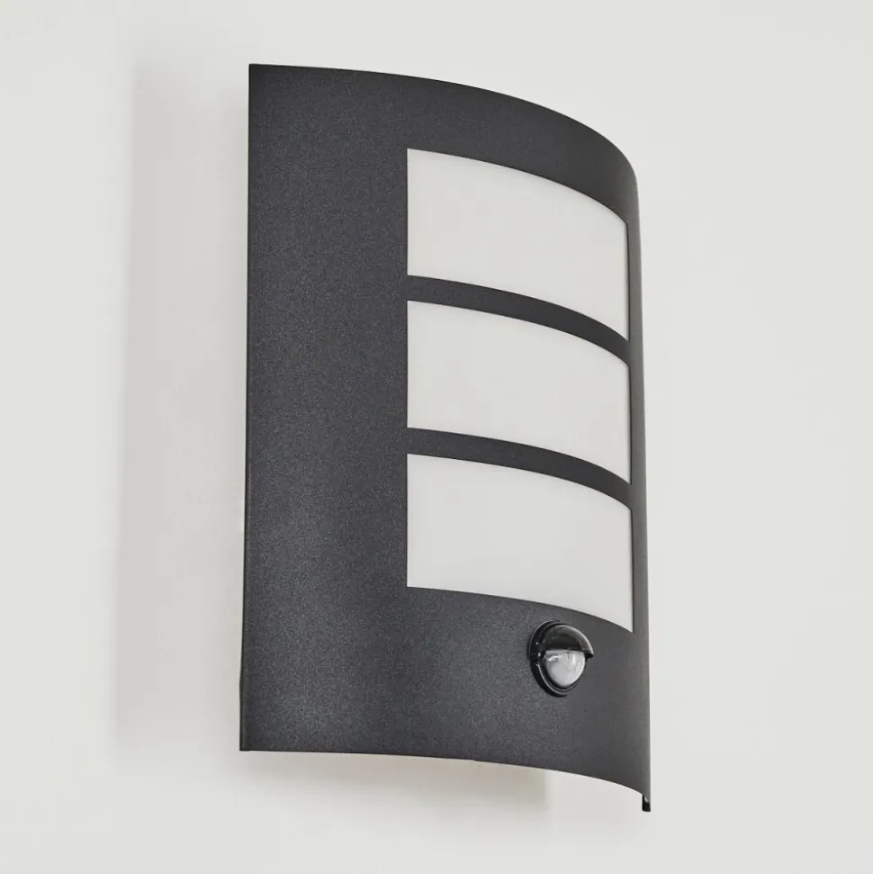 Applique Murale D'Exterieur Matilau Noir, Blanc, 1 Lumiere, Detecteur De Mouvement