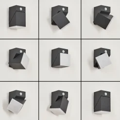 Applique Murale D'Exterieurtoogong Led Anthracite, 1 Lumiere, Detecteur De Mouvement