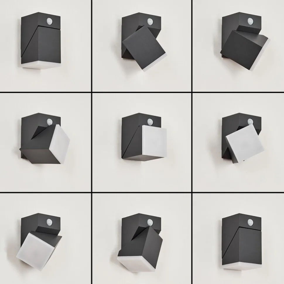 Applique Murale D'Exterieurtoogong Led Anthracite, 1 Lumiere, Detecteur De Mouvement