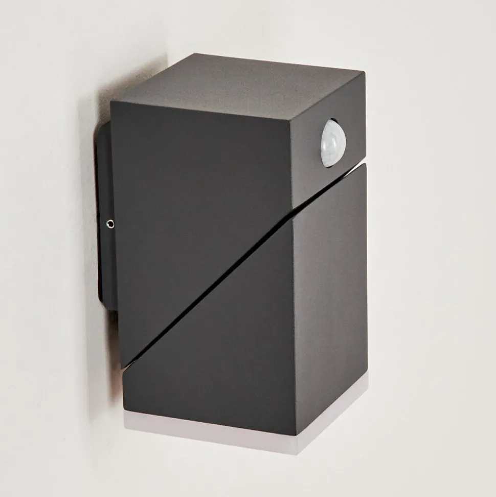 Applique Murale D'Exterieurtoogong Led Anthracite, 1 Lumiere, Detecteur De Mouvement