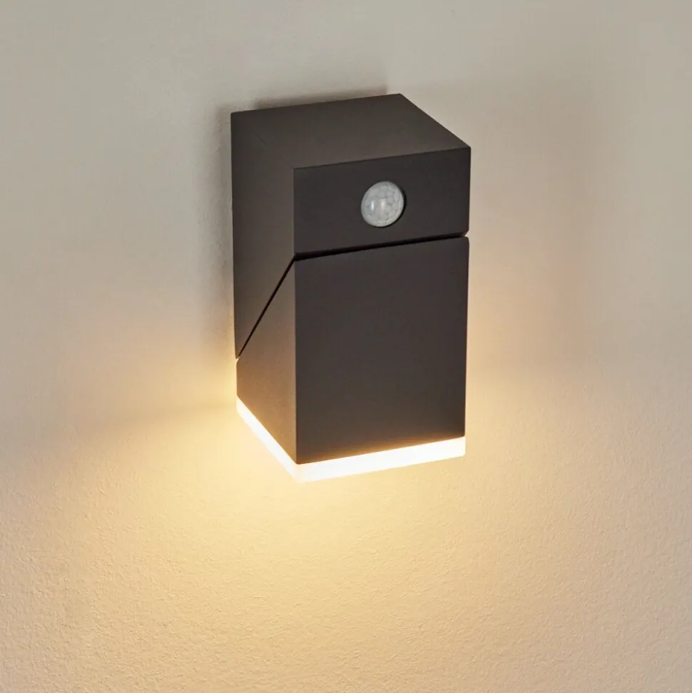 Applique Murale D'Exterieurtoogong Led Anthracite, 1 Lumiere, Detecteur De Mouvement