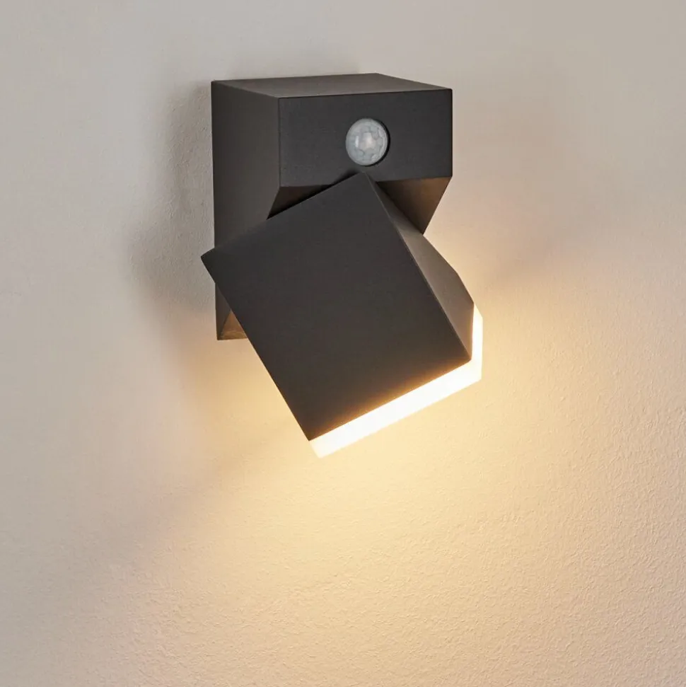 Applique Murale D'Exterieurtoogong Led Anthracite, 1 Lumiere, Detecteur De Mouvement