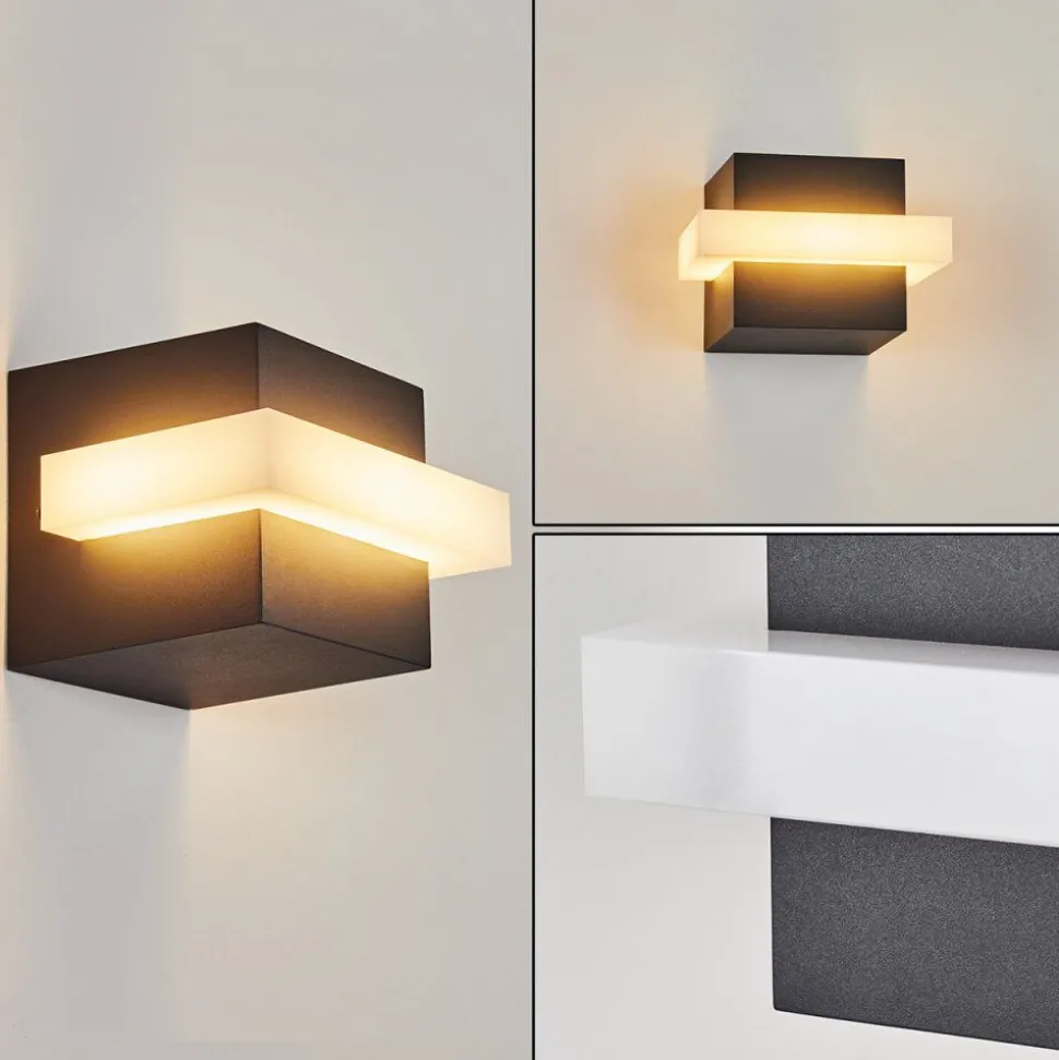 Applique Murale D'Exterieur Lisalara Led Anthracite, Blanc, 1 Lumiere