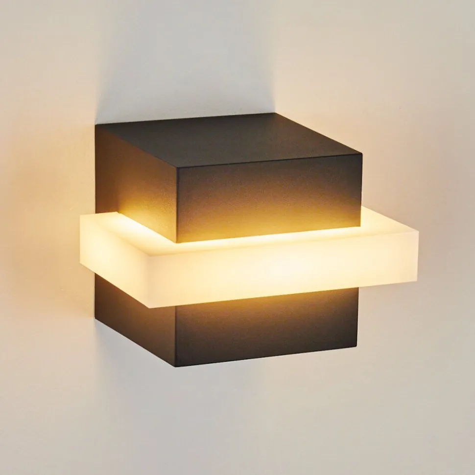 Applique Murale D'Exterieur Lisalara Led Anthracite, Blanc, 1 Lumiere