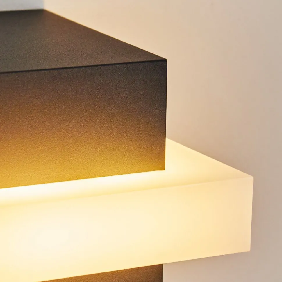 Applique Murale D'Exterieur Lisalara Led Anthracite, Blanc, 1 Lumiere