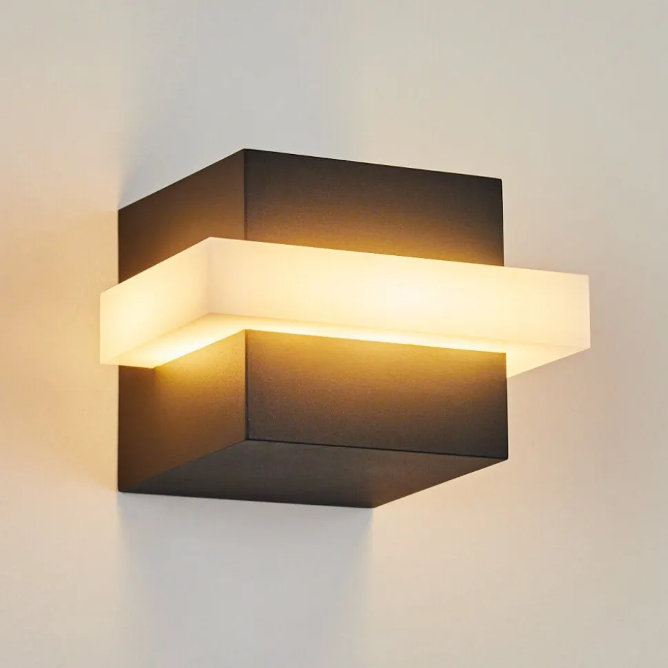 Applique Murale D'Exterieur Lisalara Led Anthracite, Blanc, 1 Lumiere