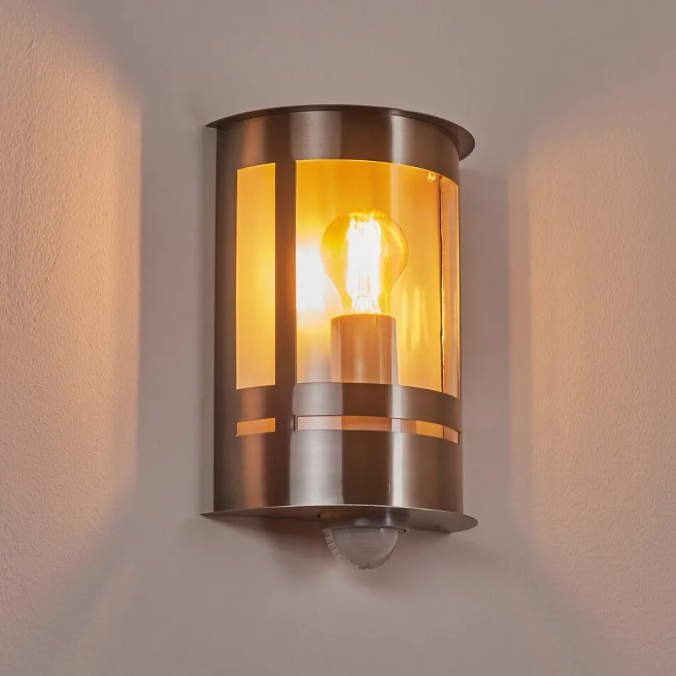 Applique Murale D'Exterieur Lauvdal Acier Inoxydable, 1 Lumiere, Detecteur De Mouvement
