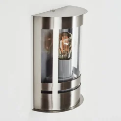 Applique Murale D'Exterieur Lauvdal Acier Inoxydable, 1 Lumiere, Detecteur De Mouvement