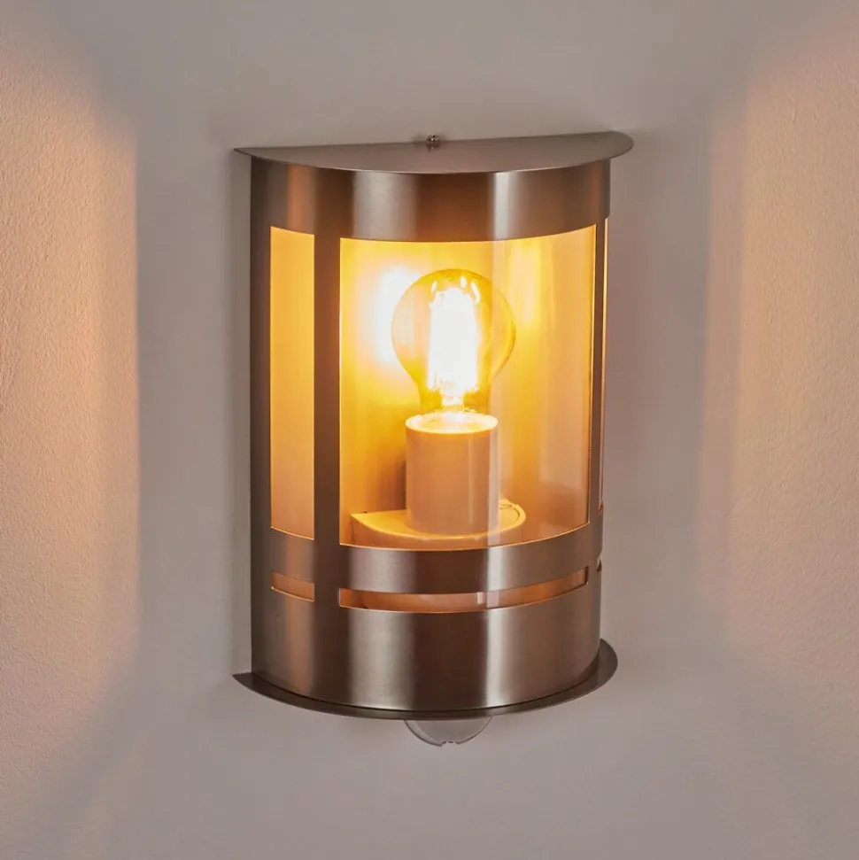 Applique Murale D'Exterieur Lauvdal Acier Inoxydable, 1 Lumiere, Detecteur De Mouvement