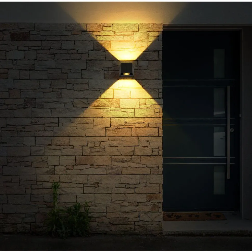 Applique Murale D'Exterieur Globo Solar Led Noir, 1 Lumiere