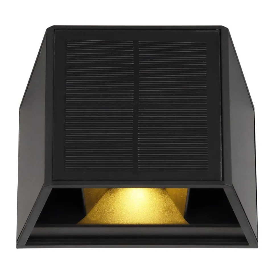 Applique Murale D'Exterieur Globo Solar Led Noir, 1 Lumiere