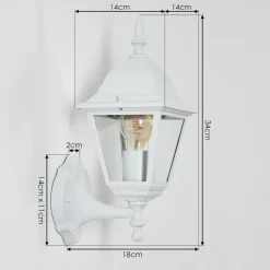 Applique Murale D'Exterieur Naofe Blanc, 1 Lumiere