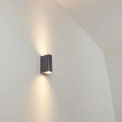 Applique Murale D'Exterieur Kingstown Anthracite, 2 Lumieres