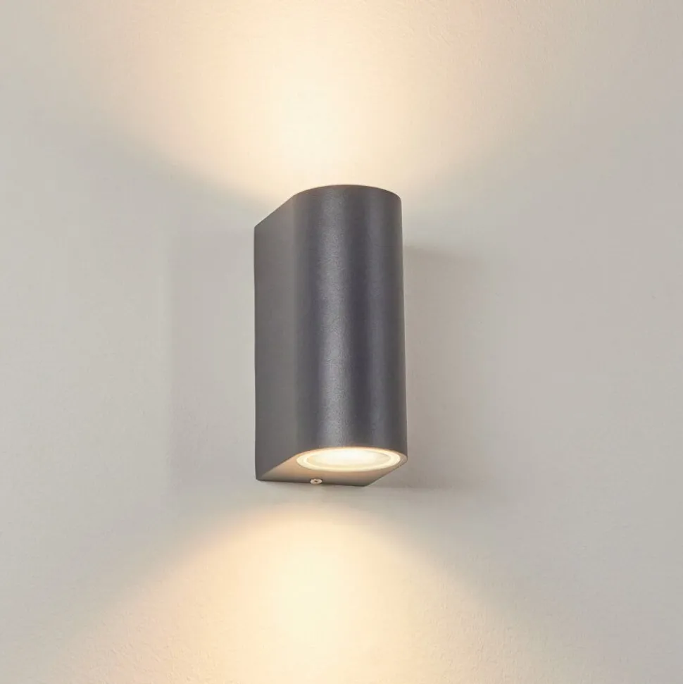 Applique Murale D'Exterieur Kingstown Anthracite, 2 Lumieres
