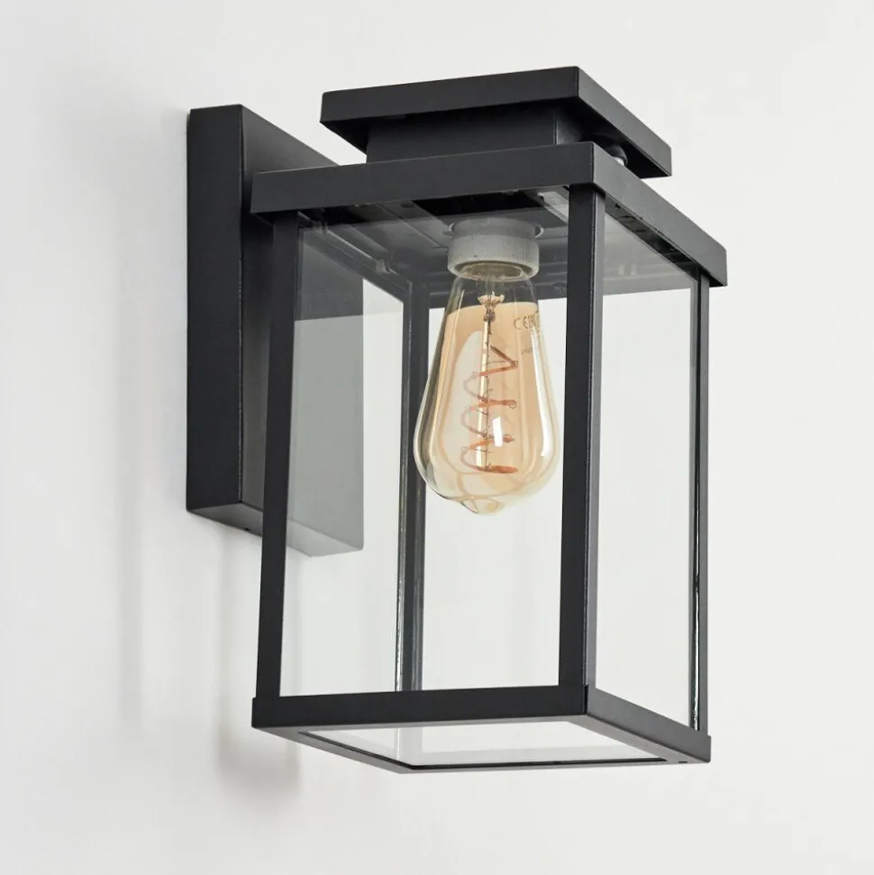 Applique Murale D'Exterieurtieva Noir, 1 Lumiere, Detecteur De Mouvement