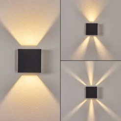 Applique Murale D'Exterieur Spidern Led Noir, 1 Lumiere