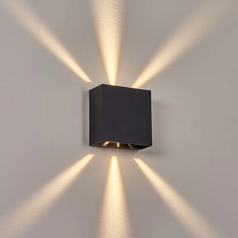 Applique Murale D'Exterieur Spidern Led Noir, 1 Lumiere