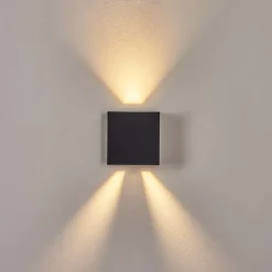 Applique Murale D'Exterieur Spidern Led Noir, 1 Lumiere