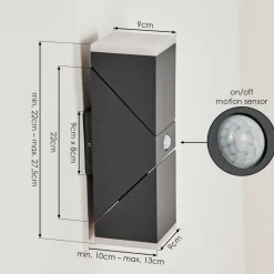 Applique Murale D'Exterieurtoogong Led Anthracite, 2 Lumieres, Detecteur De Mouvement