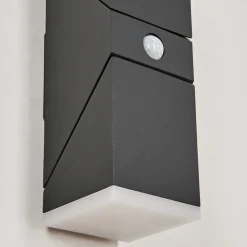 Applique Murale D'Exterieurtoogong Led Anthracite, 2 Lumieres, Detecteur De Mouvement