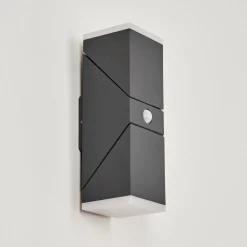 Applique Murale D'Exterieurtoogong Led Anthracite, 2 Lumieres, Detecteur De Mouvement