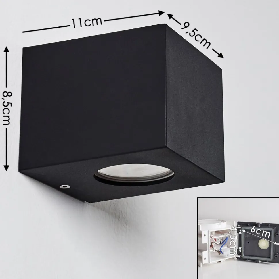 Applique Murale D'Exterieur Jonava Led Noir, 2 Lumieres