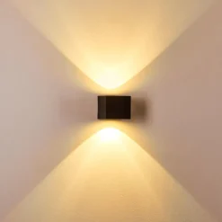 Applique Murale D'Exterieur Jonava Led Noir, 2 Lumieres