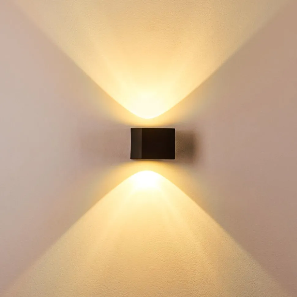 Applique Murale D'Exterieur Jonava Led Noir, 2 Lumieres