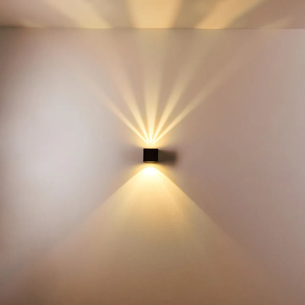 Applique Murale D'Exterieur Jonava Led Noir, 2 Lumieres
