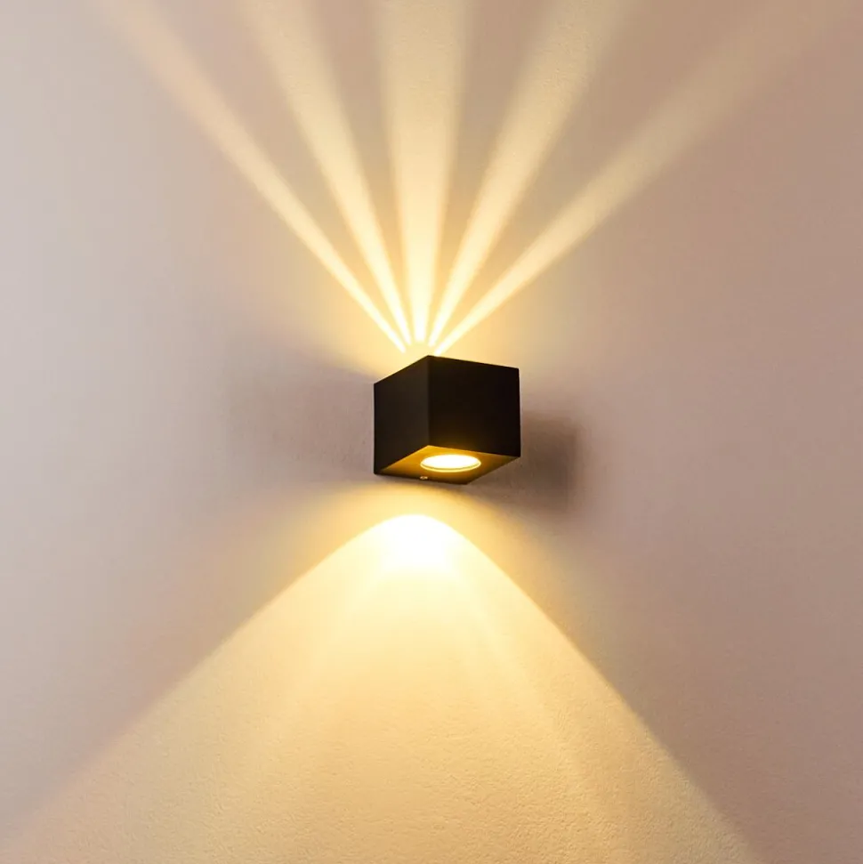 Applique Murale D'Exterieur Jonava Led Noir, 2 Lumieres