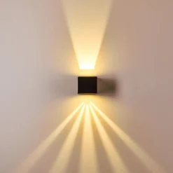 Applique Murale D'Exterieur Jonava Led Noir, 2 Lumieres