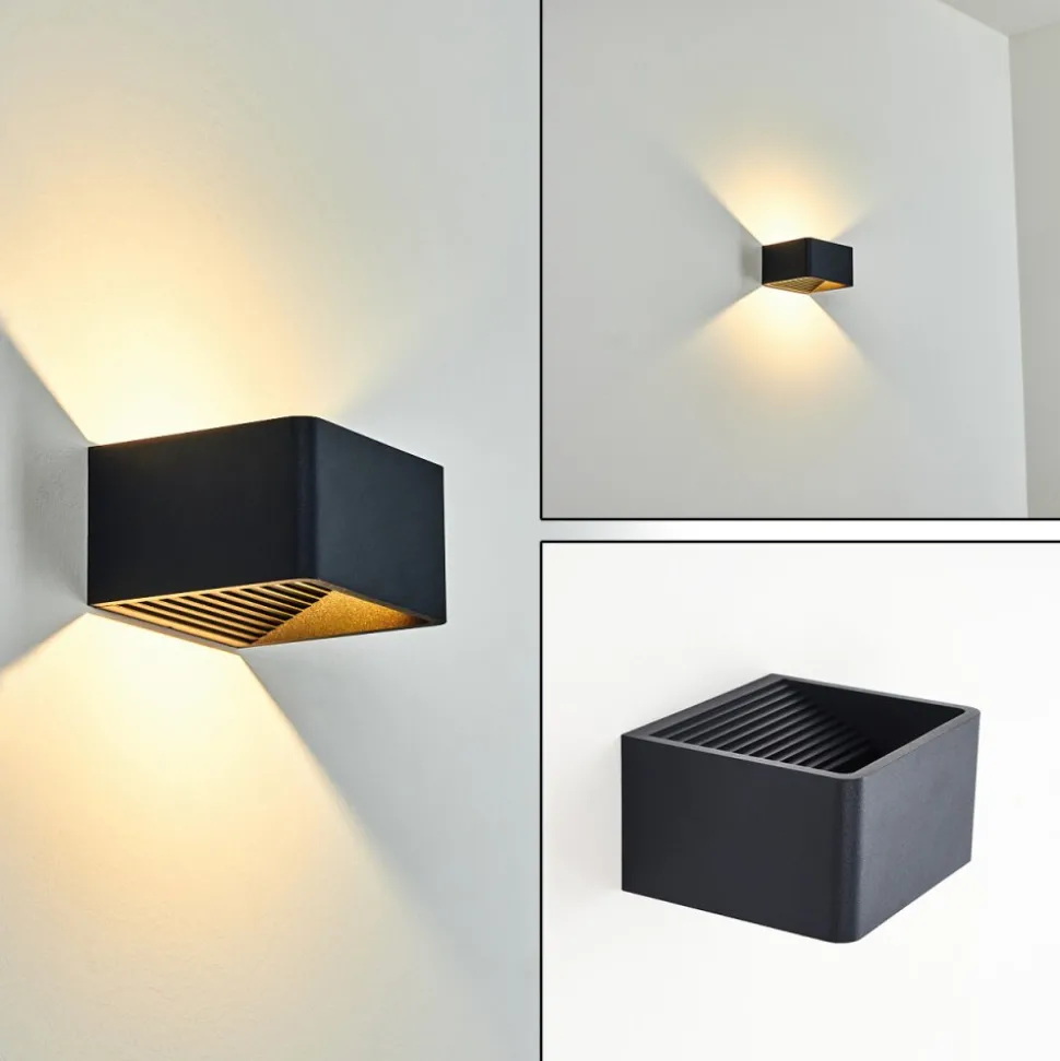 Applique Murale D'Exterieur Tematou Led Noir, 1 Lumiere