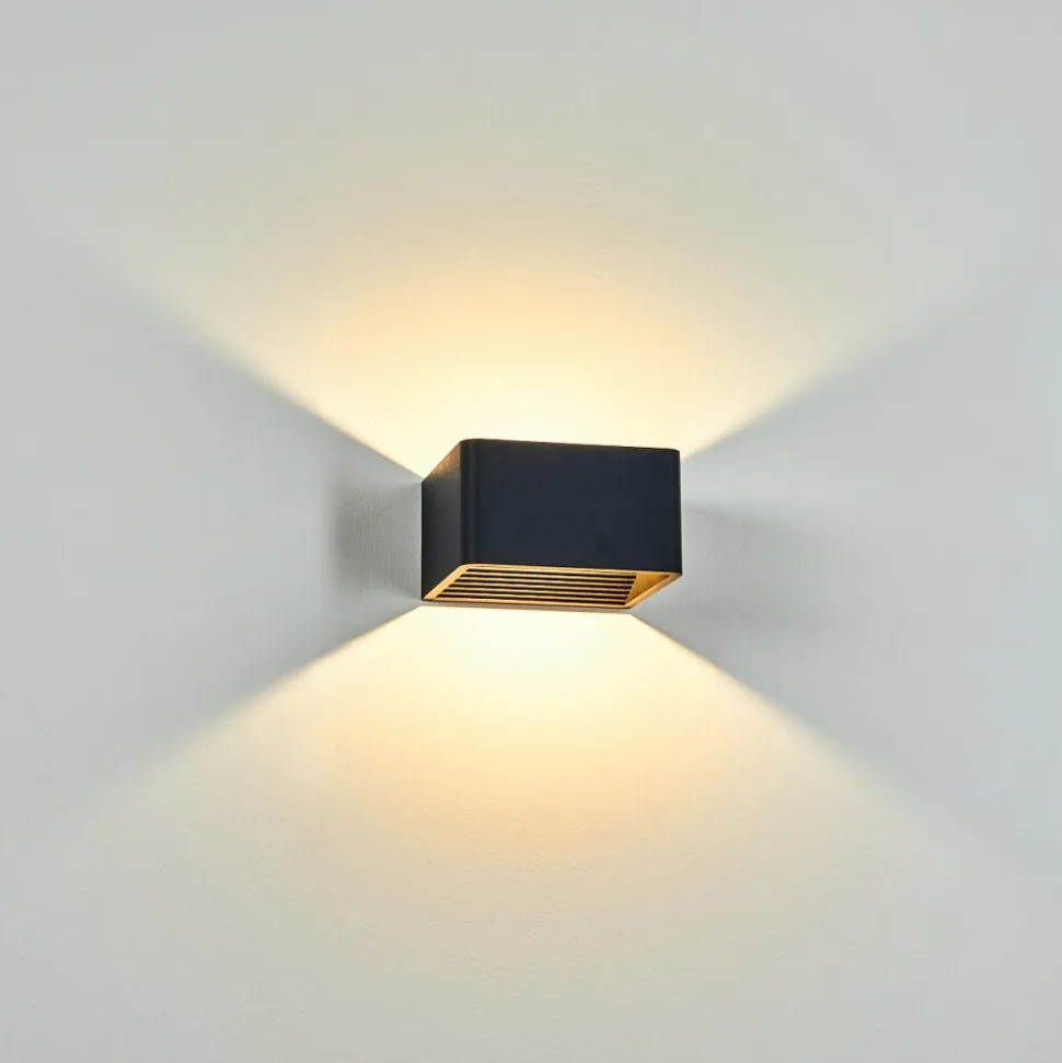 Applique Murale D'Exterieur Tematou Led Noir, 1 Lumiere