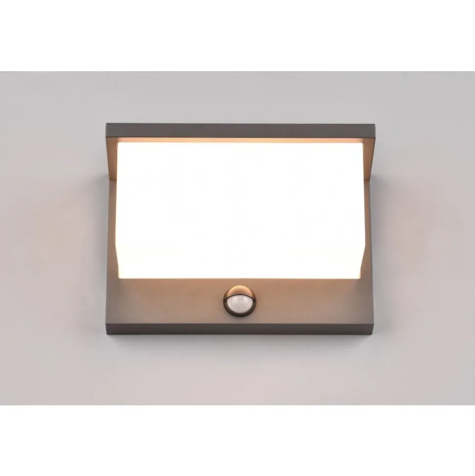 Applique Murale D'Exterieur Trio Nestos Led Anthracite, 1 Lumiere, Detecteur De Mouvement