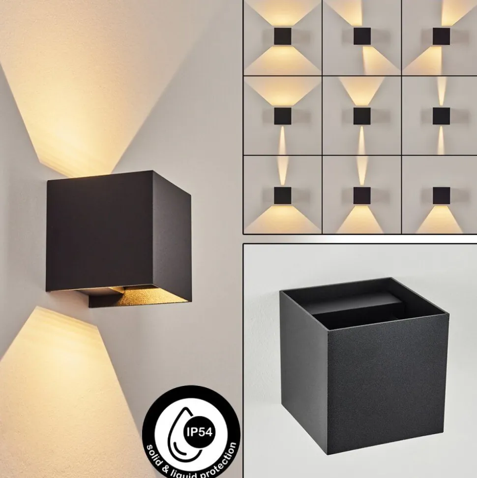 Applique Murale D'Exterieurtamarin Led Noir, 2 Lumieres