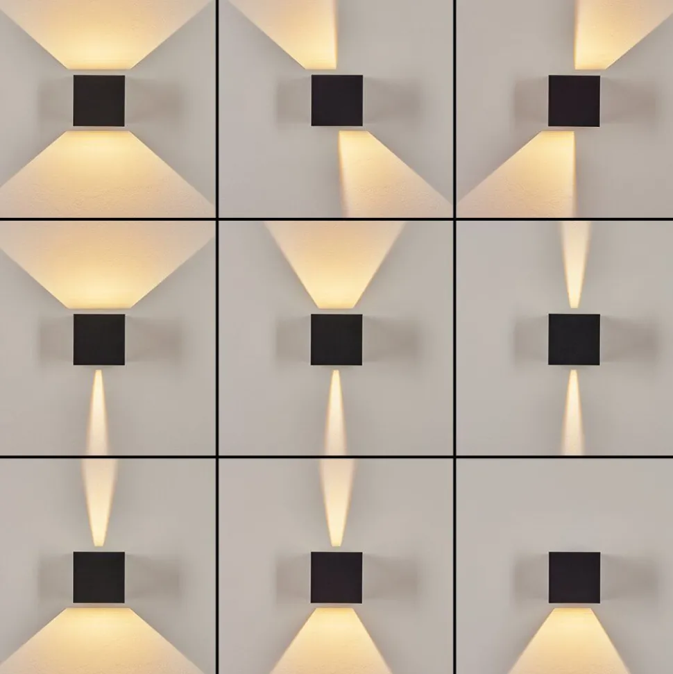Applique Murale D'Exterieurtamarin Led Noir, 2 Lumieres