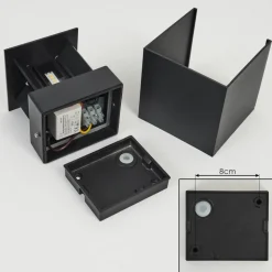 Applique Murale D'Exterieurtamarin Led Noir, 2 Lumieres