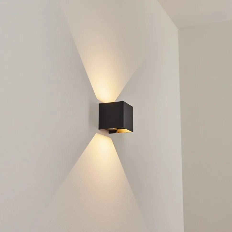 Applique Murale D'Exterieurtamarin Led Noir, 2 Lumieres