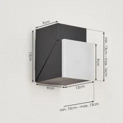 Applique Murale D'Exterieurtoogong Led Anthracite, 1 Lumiere