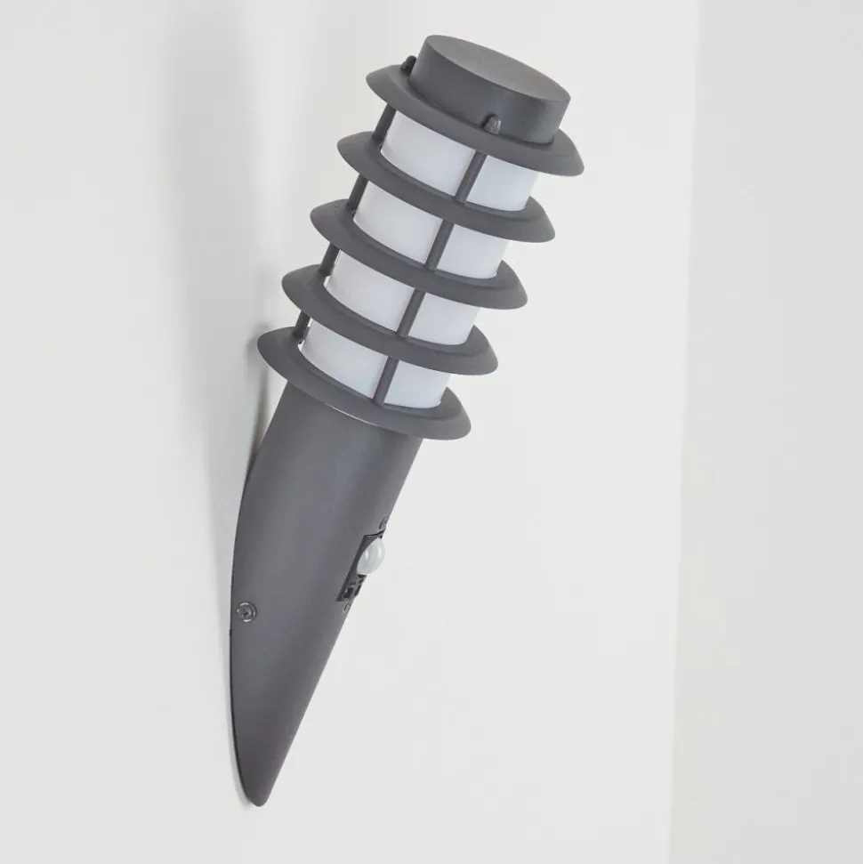 Applique Murale D'Exterieur Tunes Anthracite, 1 Lumiere, Detecteur De Mouvement
