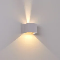Applique Murale D'Exterieur Everton Led Blanc, 2 Lumieres