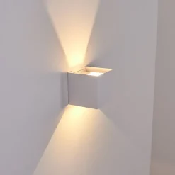 Applique Murale D'Exterieur Everton Led Blanc, 2 Lumieres
