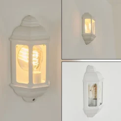 Applique Murale D'Exterieurouse Blanc, 1 Lumiere