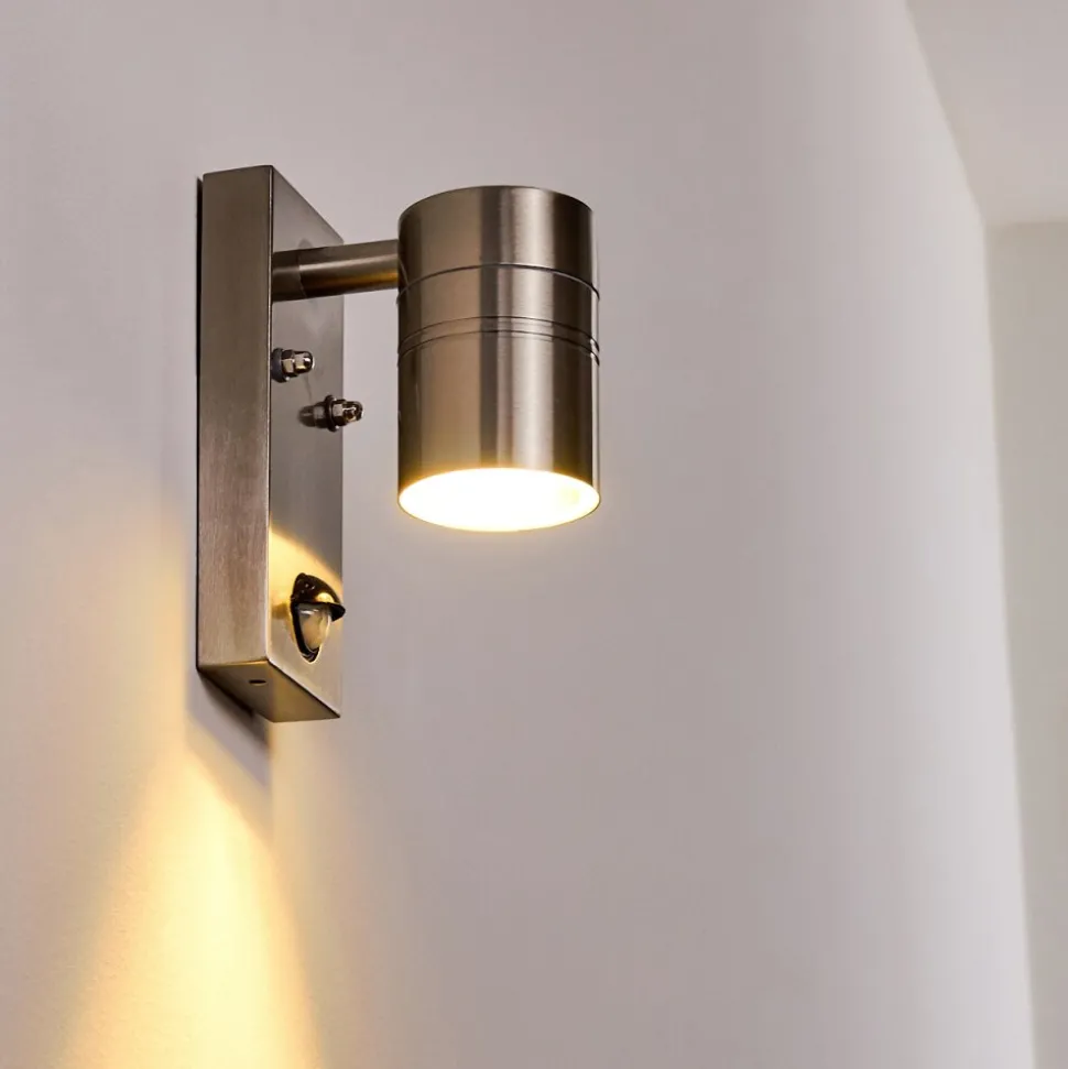 Applique Murale D'Exterieur Froslev Led Chrome, 1 Lumiere, Detecteur De Mouvement