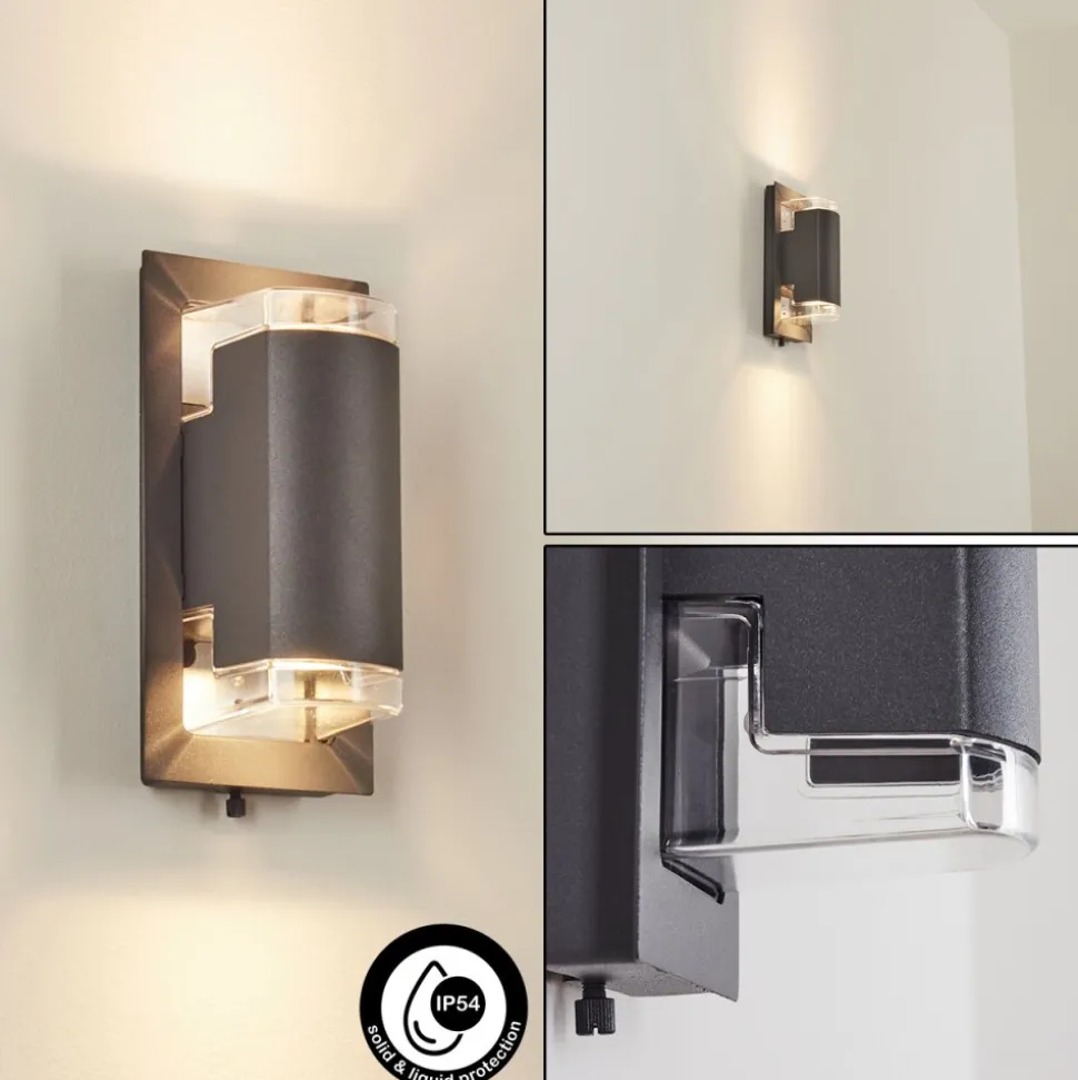Applique Murale D'Exterieurnabawa Anthracite, 2 Lumieres