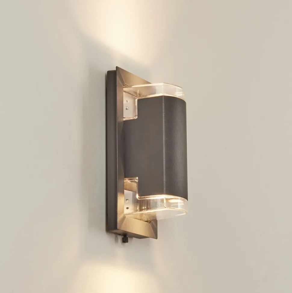 Applique Murale D'Exterieurnabawa Anthracite, 2 Lumieres