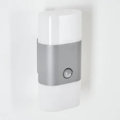 Applique Murale D'Exterieur Belerda Led Gris, 2 Lumieres, Detecteur De Mouvement