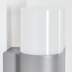 Applique Murale D'Exterieur Belerda Led Gris, 2 Lumieres, Detecteur De Mouvement