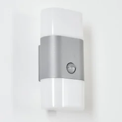 Applique Murale D'Exterieur Belerda Led Gris, 2 Lumieres, Detecteur De Mouvement