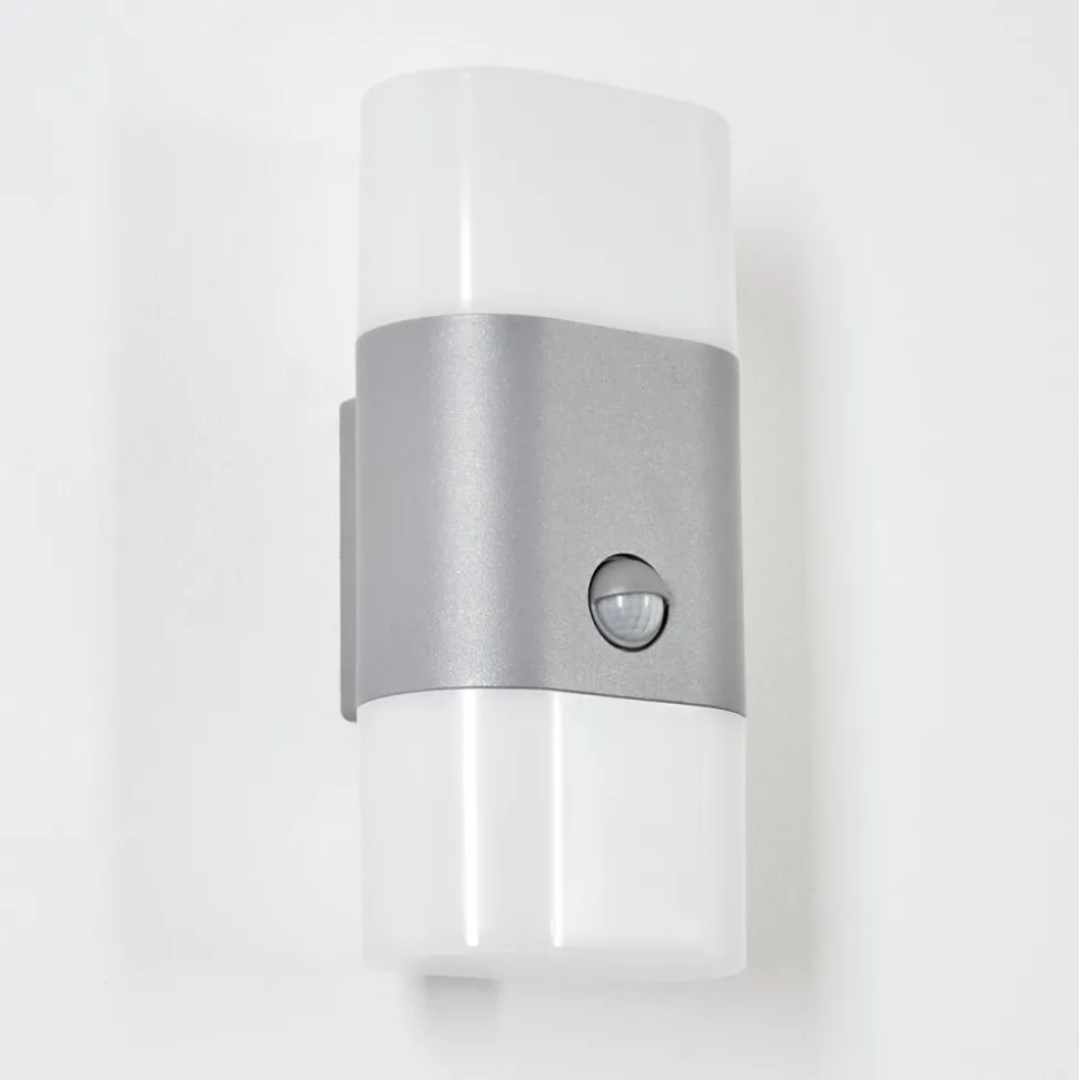 Applique Murale D'Exterieur Belerda Led Gris, 2 Lumieres, Detecteur De Mouvement